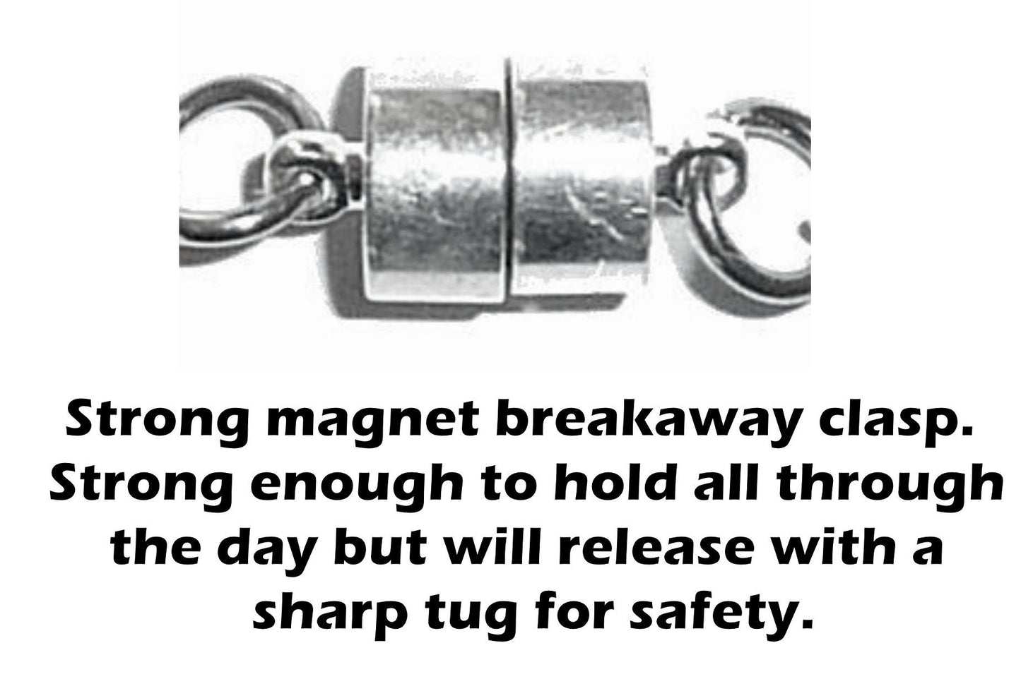 Black Beaded Chain Lanyard - ID Badge Holder (Magnetic Breakaway - Safer)