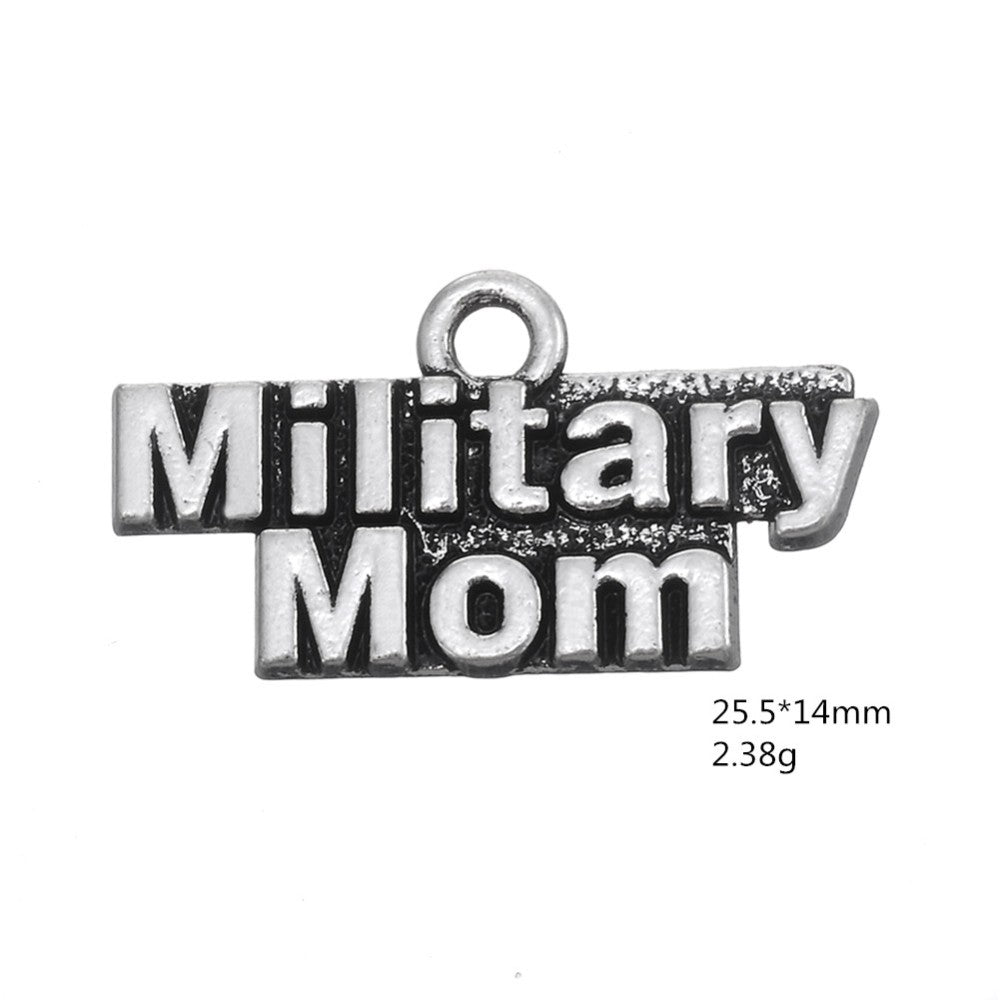 Pewter Silver Tone charm - Military Mom