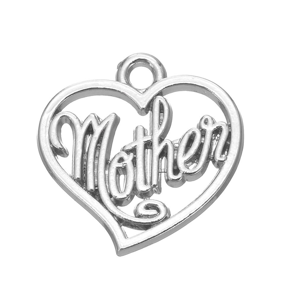 Pewter Silver Tone Message Charm - Mother