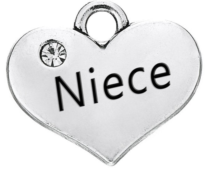 Pewter Silver Tone charm - Niece
