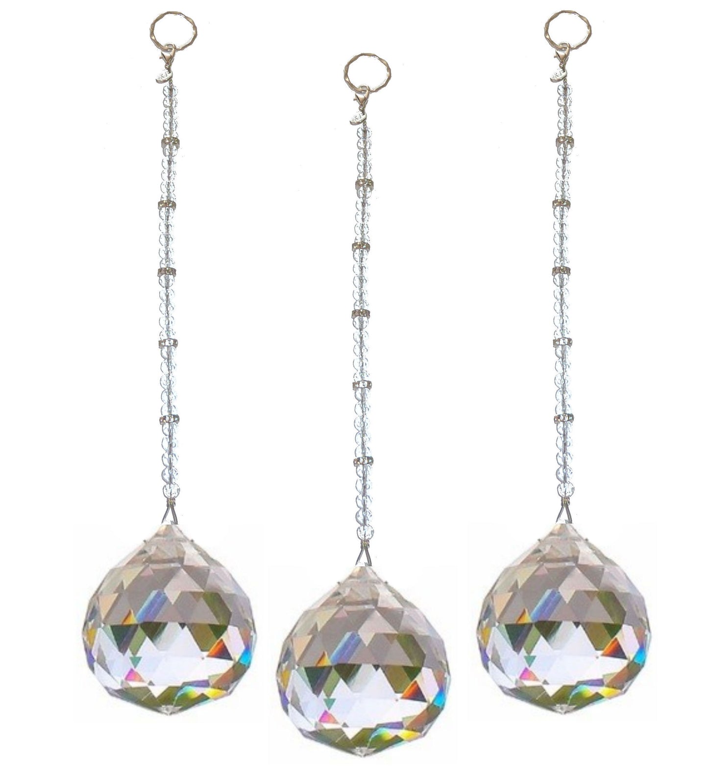 Beaded Suncatcher - 30mm Crystal Set of 3
