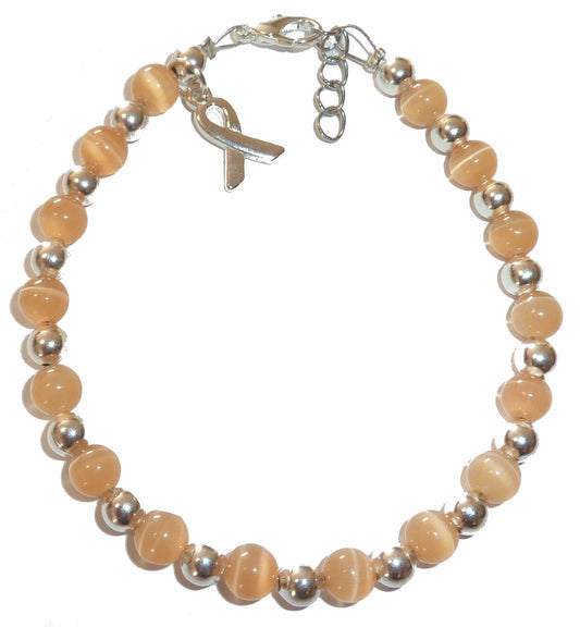 Peach (Uterine Cancer) Packaged Cancer Awareness Bracelet 6mm