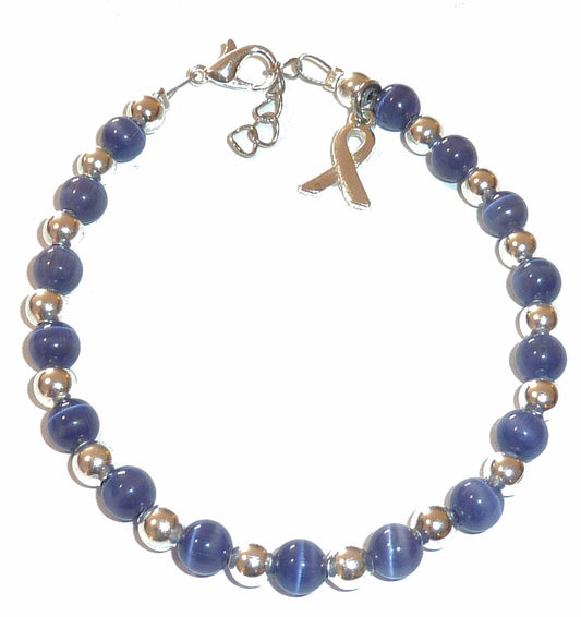 Periwinkle (Stomach cancer) Packaged Cancer Awareness Bracelet 6mm
