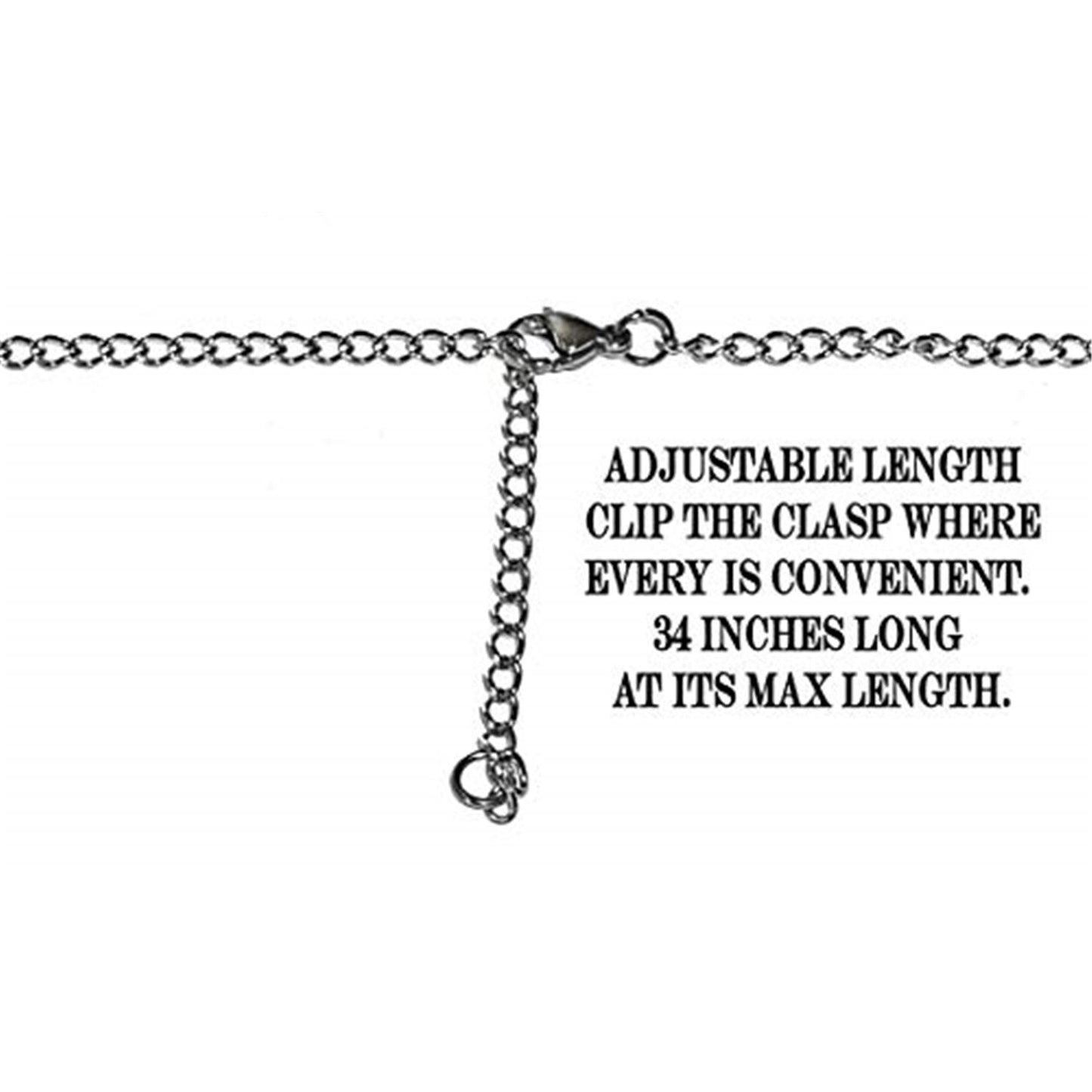 Plain Stainless Steel Chain Lanyard - 34" Breakaway Magnetic Clasp