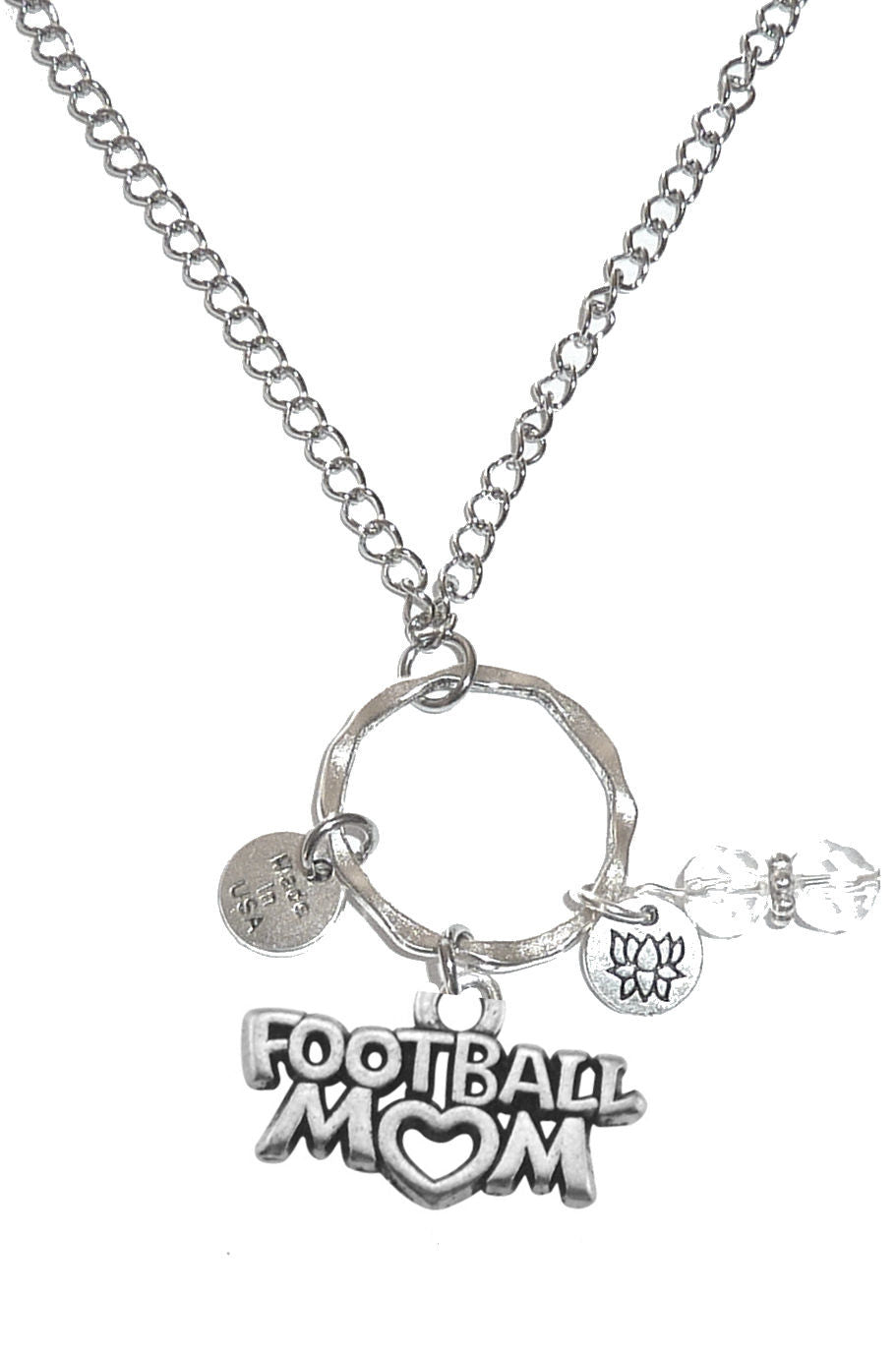 Football Mom Rear View Car Charm