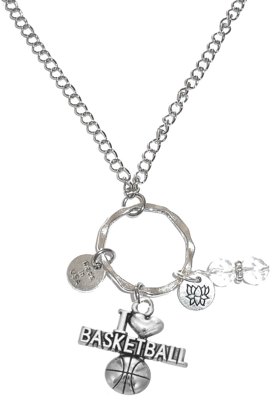 Rear Mirror Charms - I Love Basketball