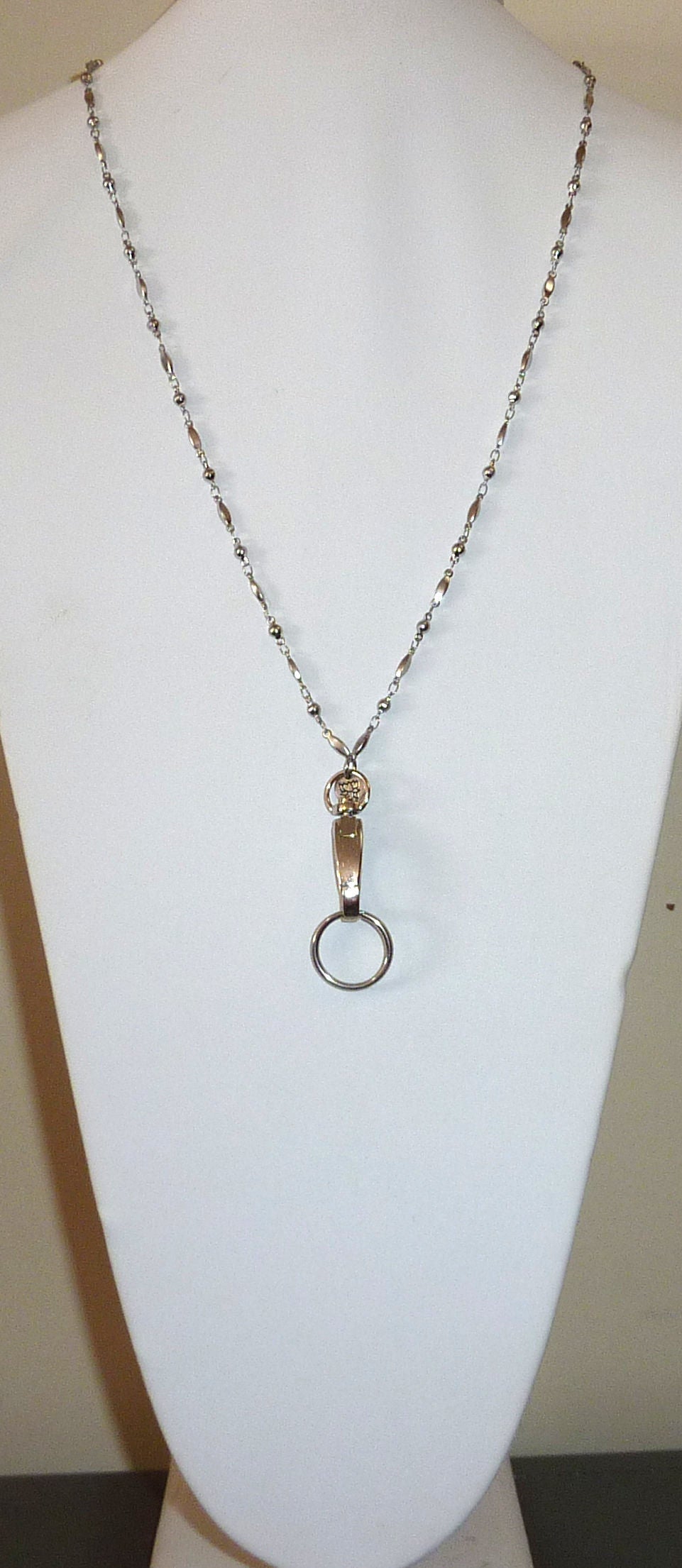 Short Stainless Steel Beaded Breakaway Lanyard, Made in USA Petite Women, ID Holder Badge Card Holder Teacher Keys Keyring Cruise Phone 28-30"