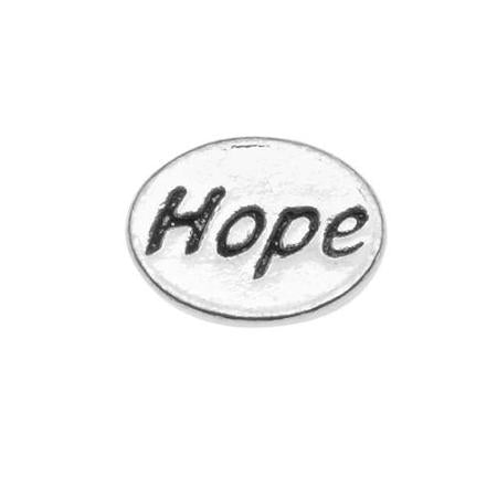 HOPE Message Bead, Silver plated