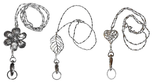 Pack of 3 of Women's Fashion Jewelry Necklace Lanyard - Silver