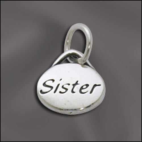 SISTER Message Charm .925 Sterling Silver