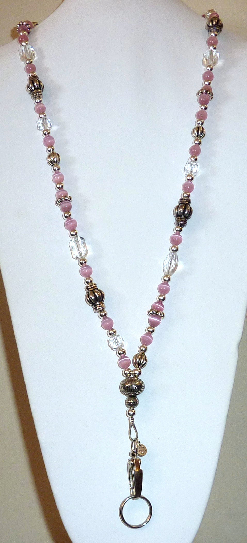 Slim Pink Fashion Lanyard 34" NON Breakaway - Strong