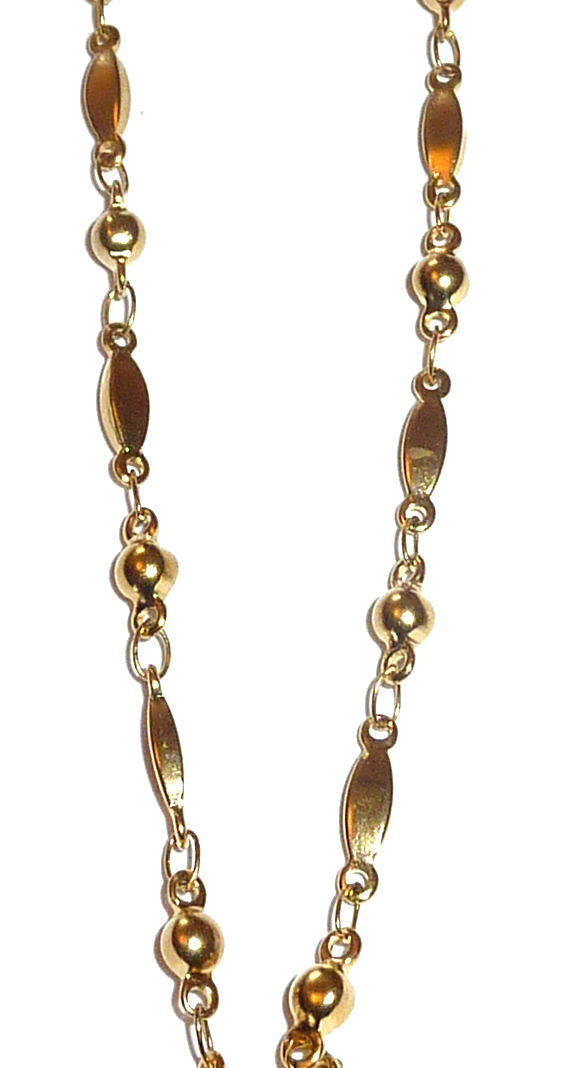 #150 Gold Non Breakaway - Stainless Steel Chain Women's Lanyard, Stronger, Made in USA, Badge Holder 34 inches