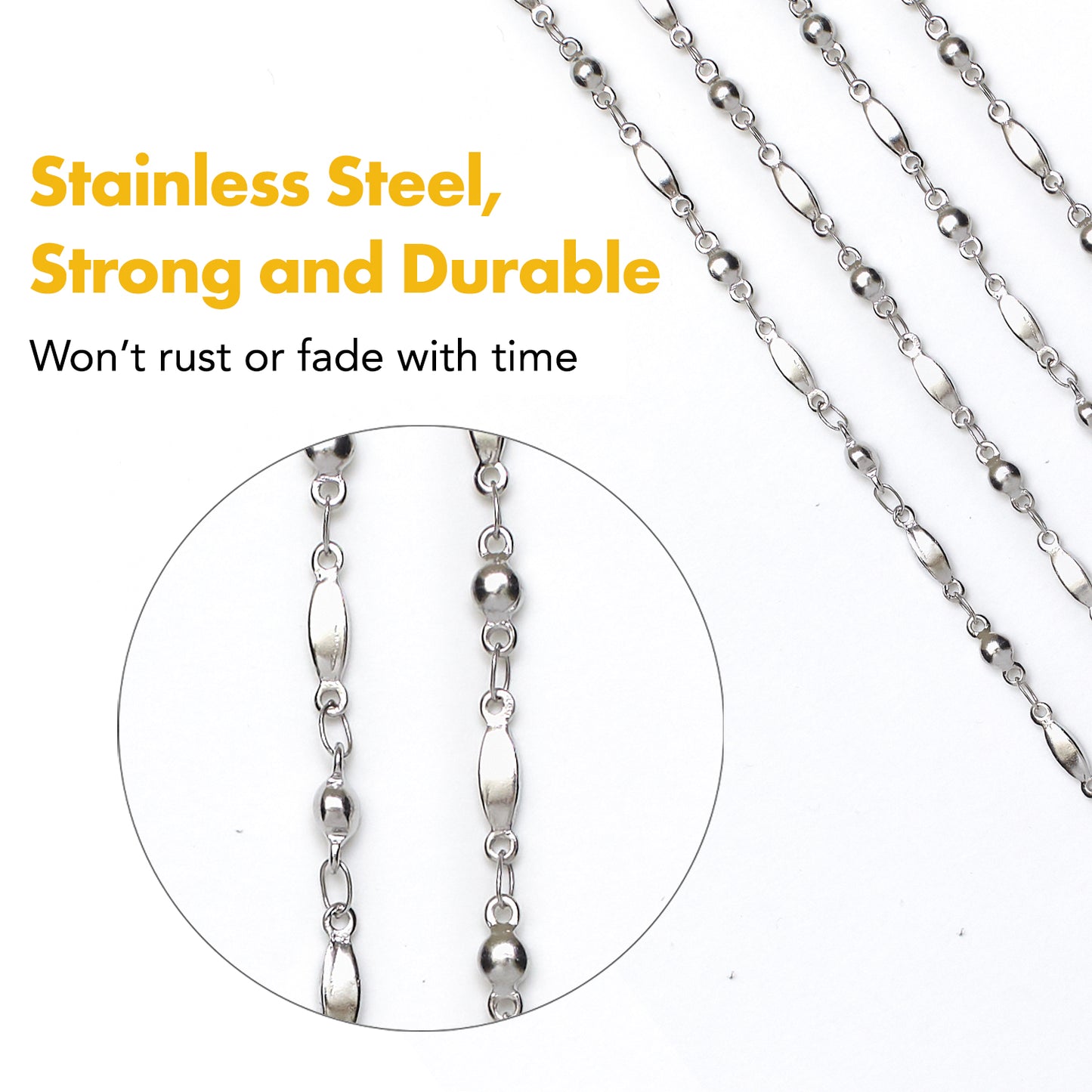 Free Sample - Stainless Steel Chain Women's Lanyard, Stronger, Made in USA Teacher ID Badge Card Holder Keys - Non Breakaway