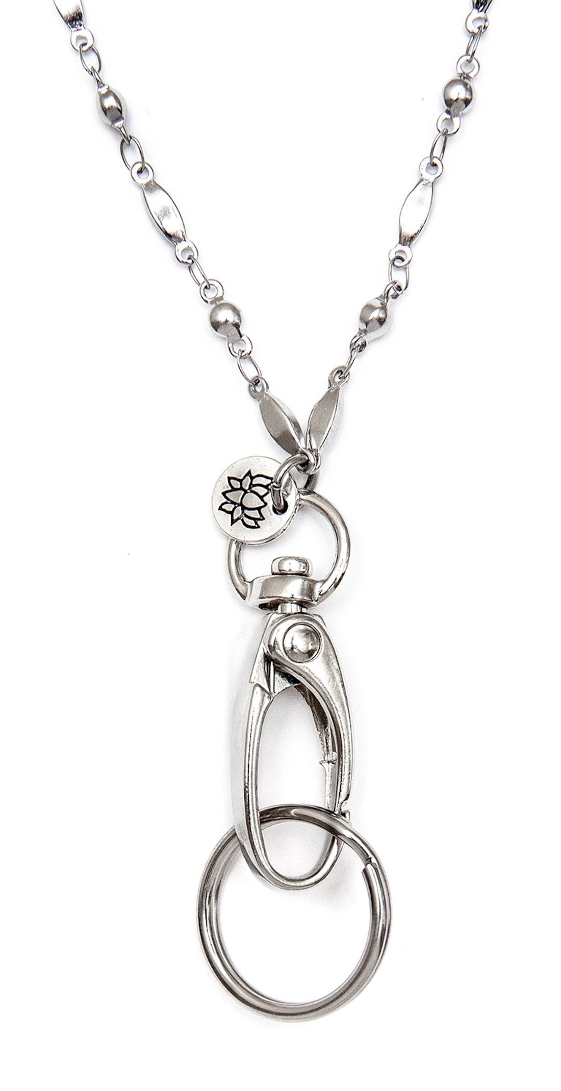 Free Sample - Stainless Steel Chain Women's Lanyard, Stronger, Made in USA Teacher ID Badge Card Holder Keys - Non Breakaway