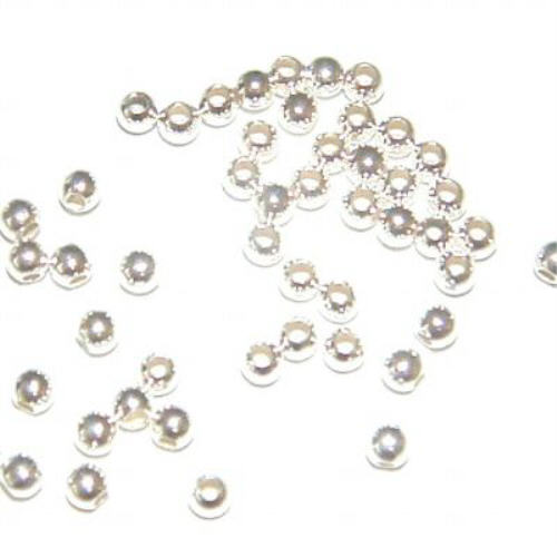 2mm .925 Sterling Silver Seamless Round Beads (0.8mm hole) Pack of 100