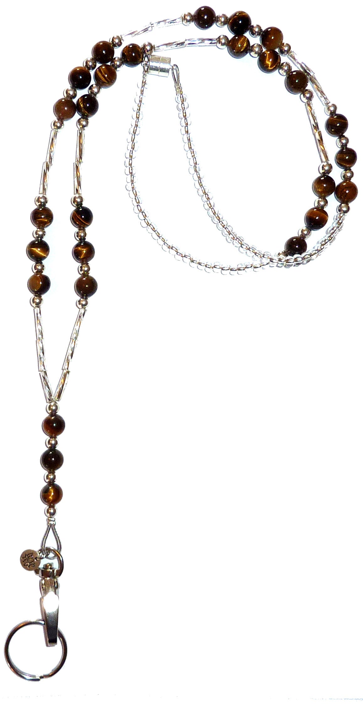 Tigers Eye Super Slim Fashion Lanyard - Magnetic Breakaway Safety Clasp