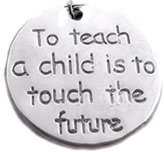 Pewter Silver Tone charm - Teach a Child