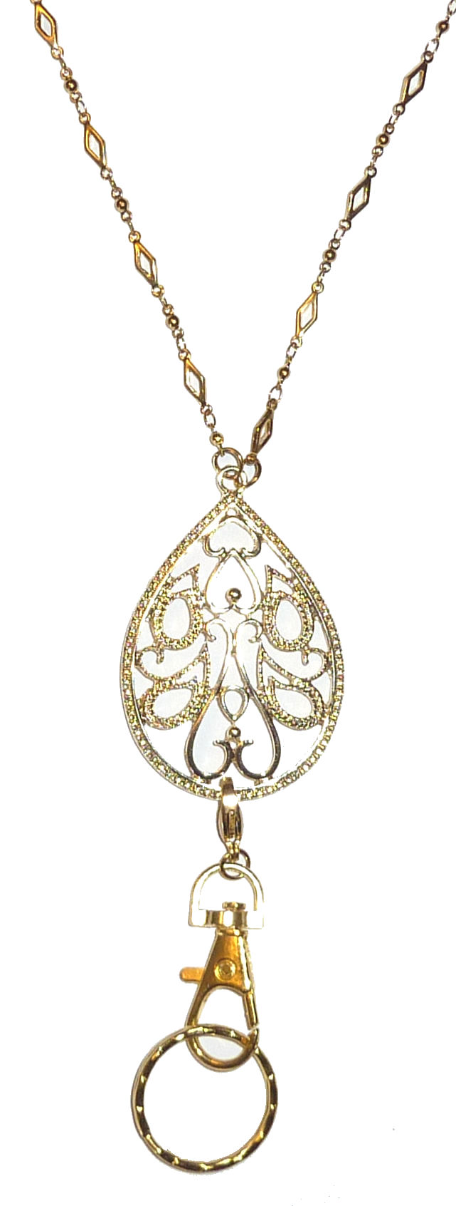 Pack of 3 of Women's Fashion Jewelry Necklace Lanyard - Gold