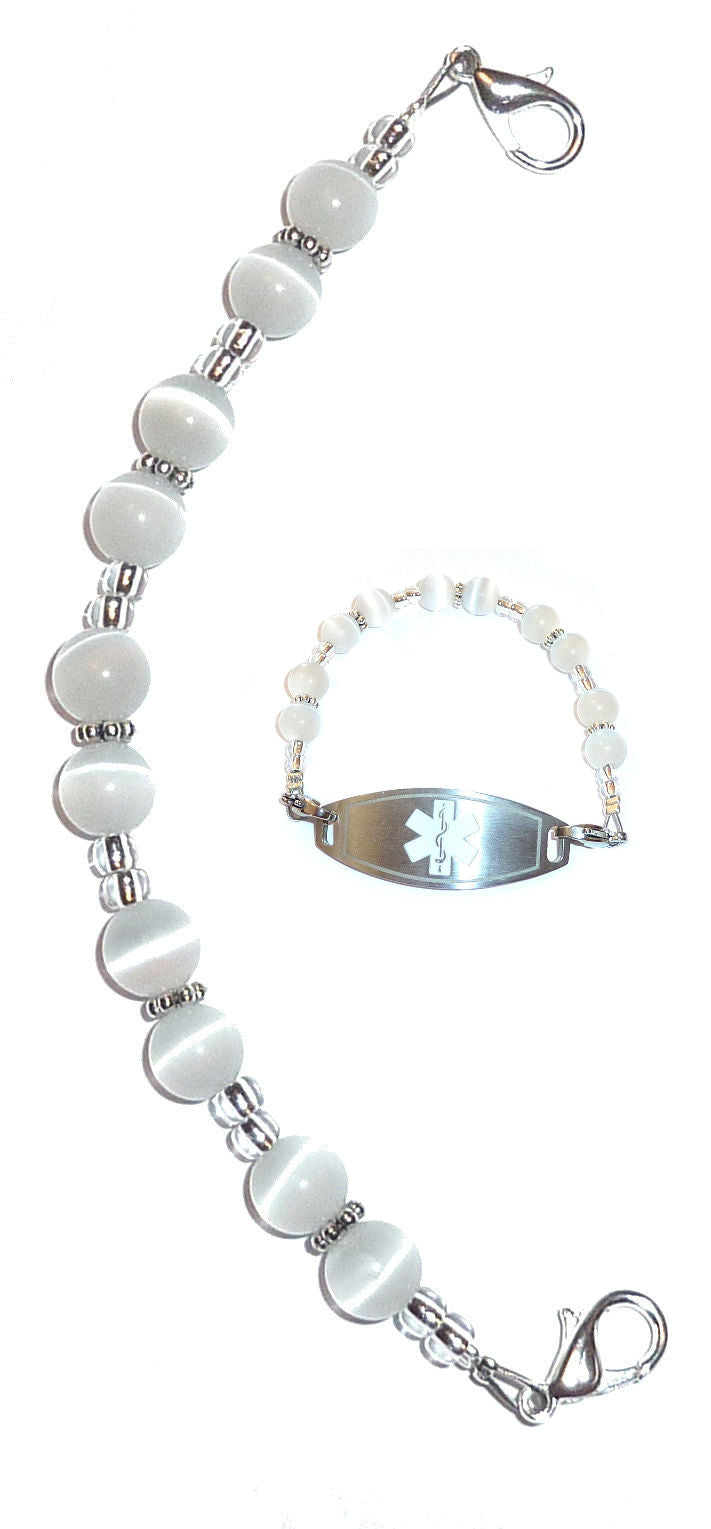 White Medical Alert ID Replacement Bracelet