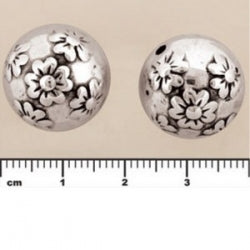(MP25) Metalized Plastic Beads - Embossed Flower 16mm