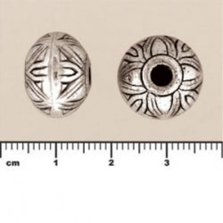 (MP60) Metalized Plastic Beads - Decorative Oval 11x15mm