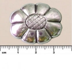 (MP92) Metalized Plastic Beads - Flat Flower 20x25mm