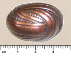 (MP293) Metalized Plastic Beads - Textured Oval Bead 18x24mm