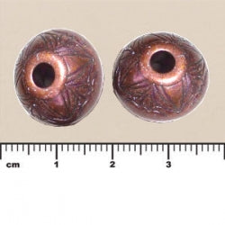 (MP260) Metalized Plastic Beads - Decorative Oval 11x15mm