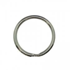 19mm Silver Plated round key chain ring - 100 count