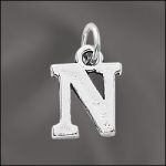 Pewter Letter N Charm