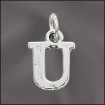 Pewter Letter U Charm