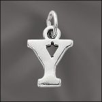 Pewter Letter Y Charm