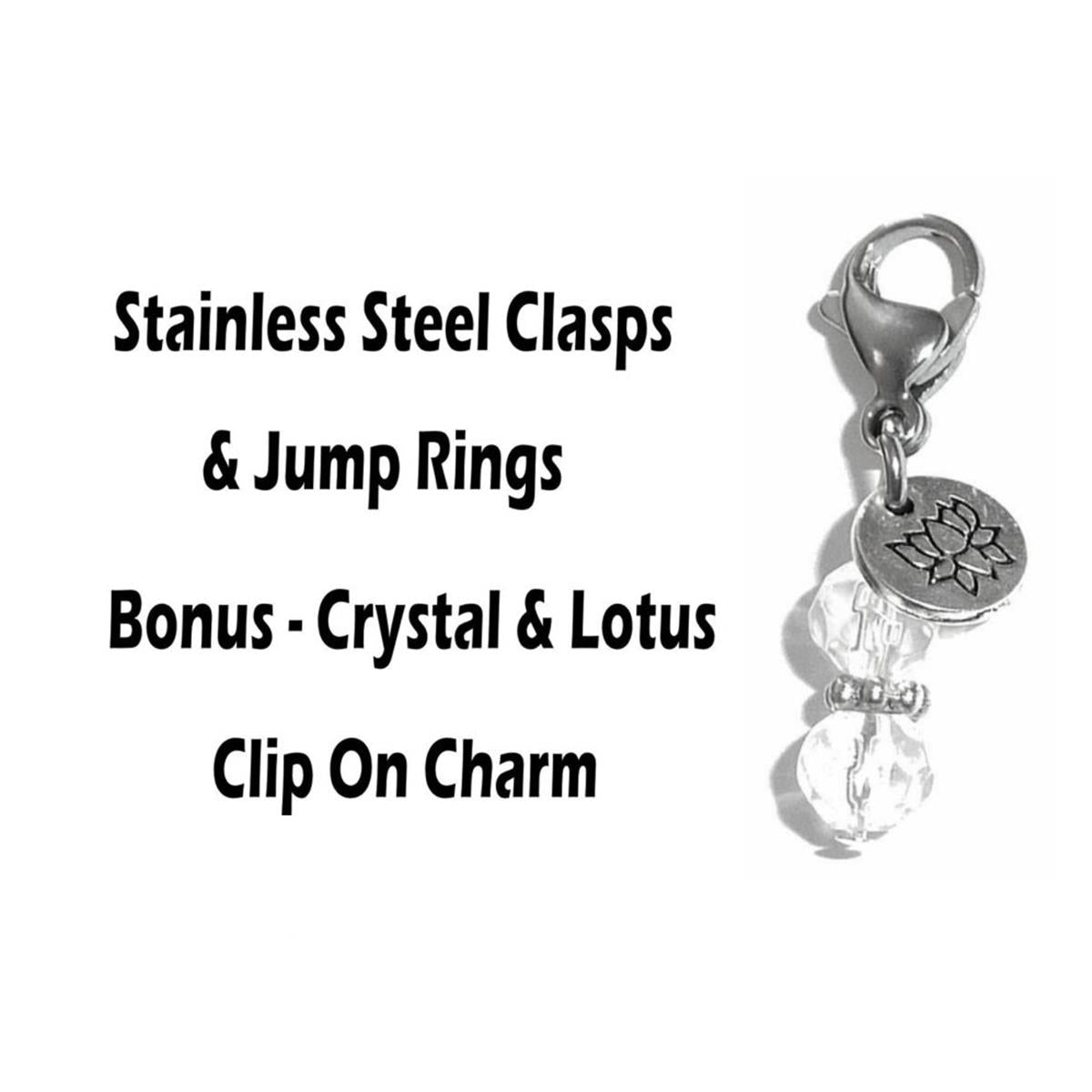 April Birthstone Clip On Charms - Birthstone Charms Clip On Anywhere