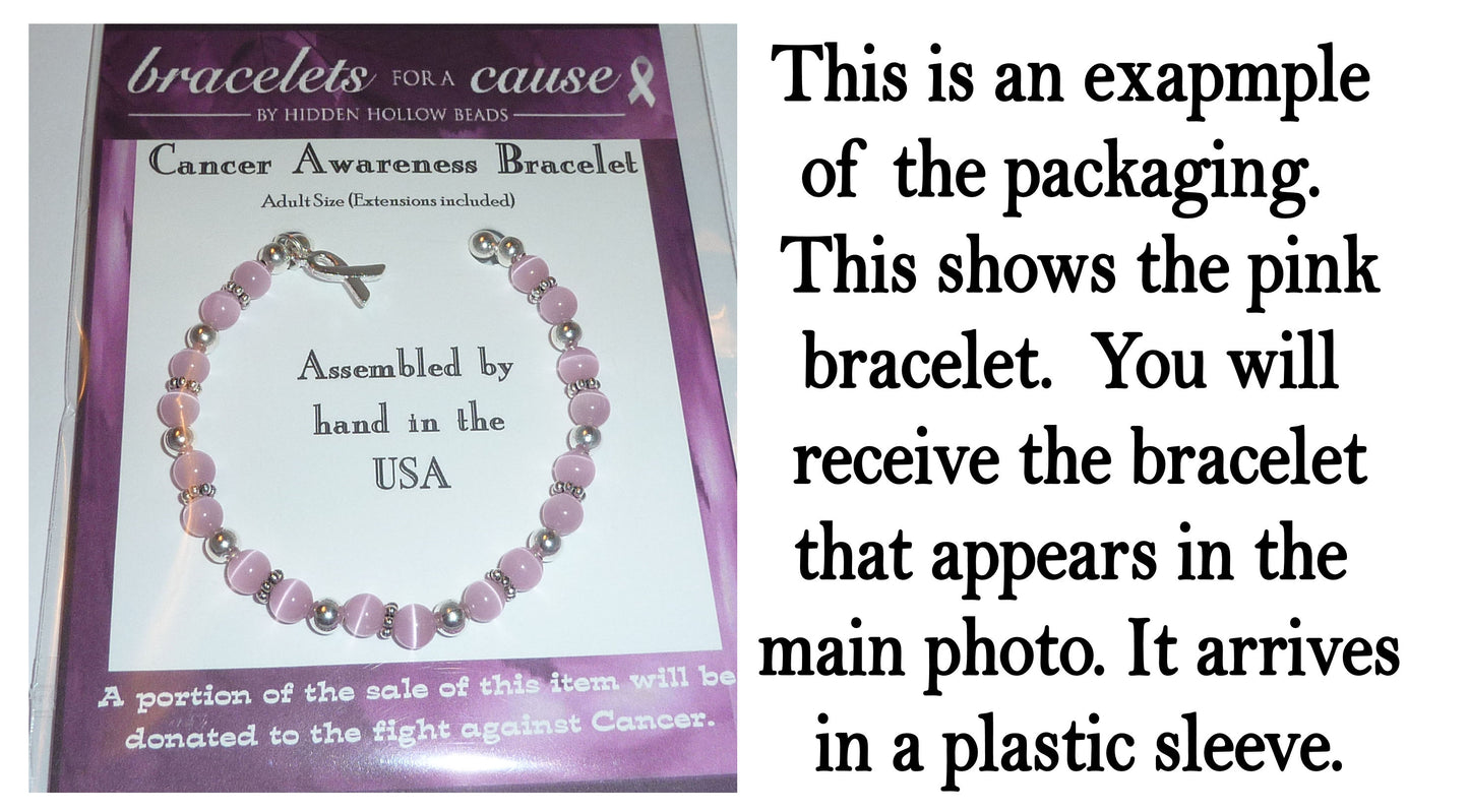 Blue (Colon Cancer) Packaged Cancer Awareness Bracelet 6mm