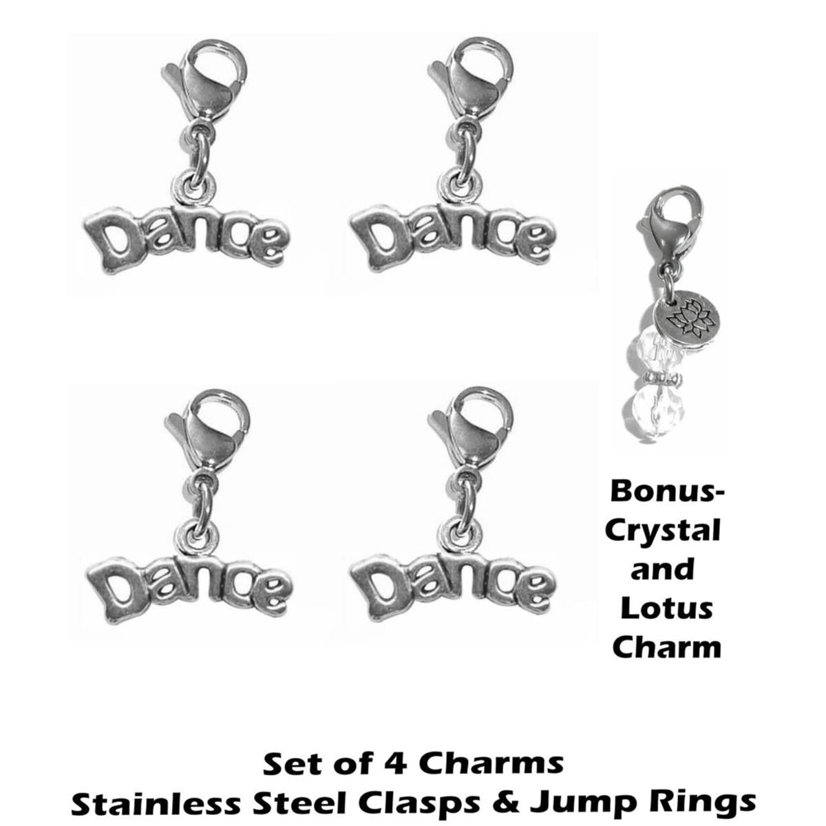 4 Pack Dance Clip On Charms - Whimsical Charms Clip On Anywhere