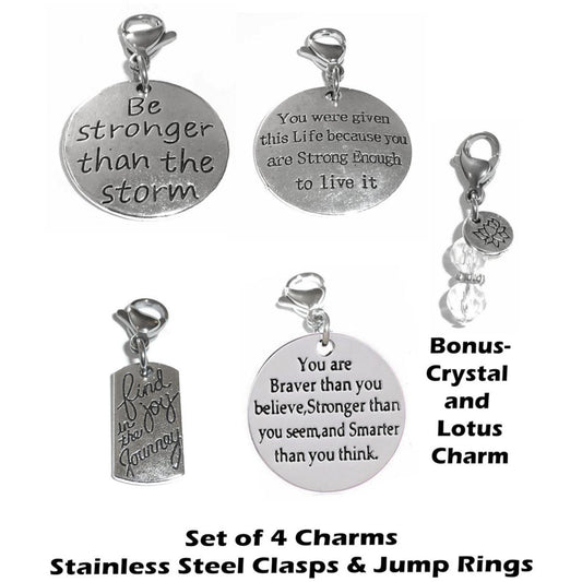 Encouragements Mix Clip On Charms - Inspirational Charms Clip On Anywhere