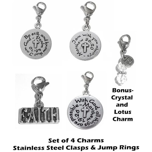 Faith Mix Clip On Charms - Inspirational Charms Clip On Anywhere