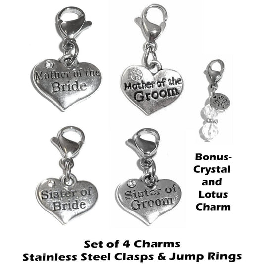 Wedding Family Clip On Charms - Wedding Party Charms Clip On Anywhere