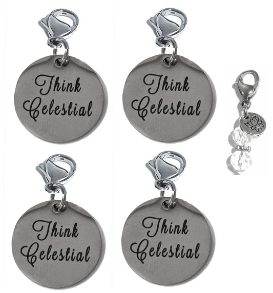 4 Pack Think Celestial Clip On Charms - Whimsical Charms Clip On Anywhere