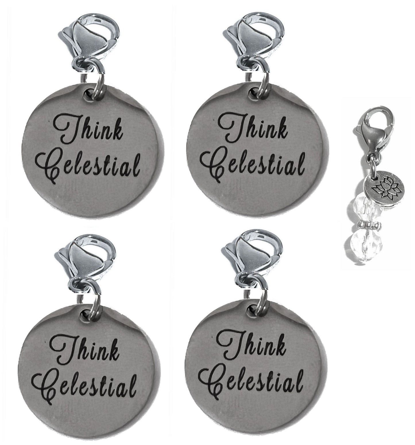 4 Pack Think Celestial Clip On Charms - Whimsical Charms Clip On Anywhere