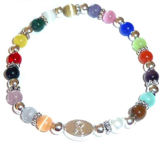Total Cancer Awareness message bead Bracelet Kit With Stretch cord 6mm, makes 65