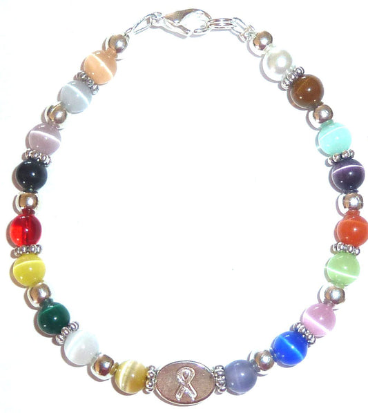 Total Cancer Awareness Message Bead Bracelet Kit With Clasps &amp; Wire 6mm, makes 65
