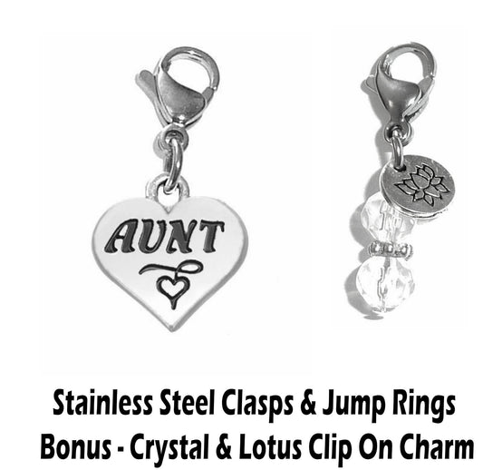 Aunt Clip On Charm - Family Charms Clip On Anywhere