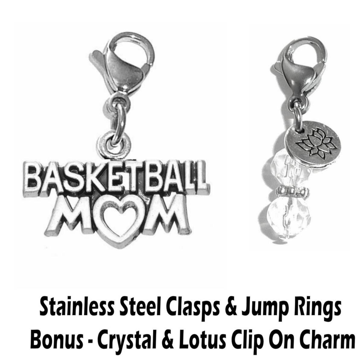 Basketball Mom Clip On Charm - Sports Charms Clip On Anywhere