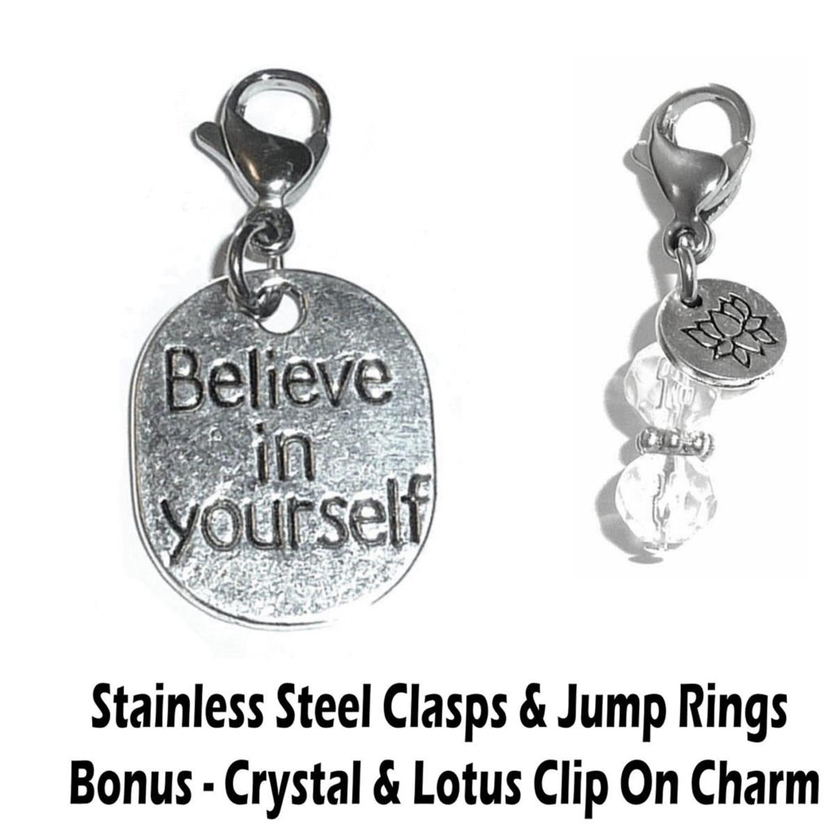 Believe In Yourself Clip On Charms - Inspirational Charms Clip On Anywhere