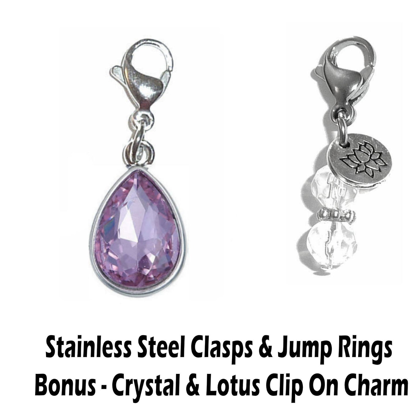 June Birthstone Clip On Charms - Birthstone Charms Clip On Anywhere