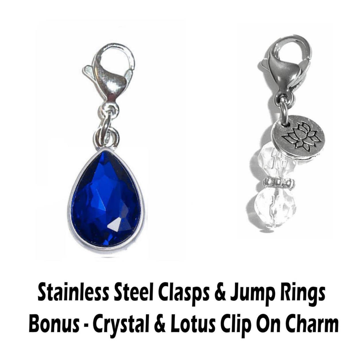 September Birthstone Clip On Charm - Birthstone Charms Clip On Anywhere