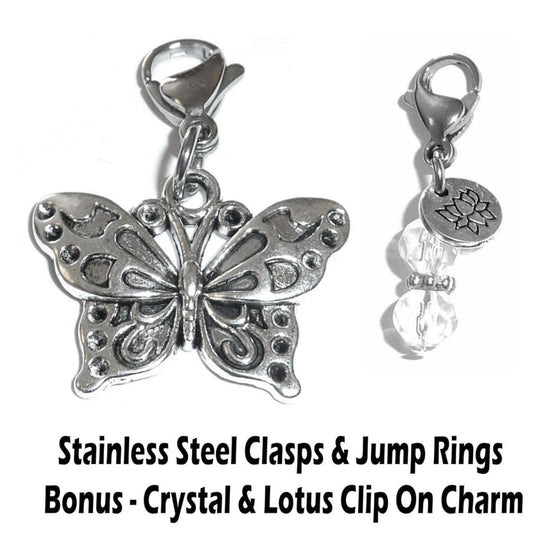Butterfly Clip On Charm - Animal Charms Clip On Anywhere