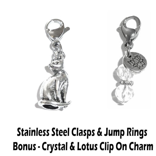 Cat Clip On Charm - Animal Charms Clip On Anywhere