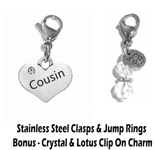 Cousin Clip On Charm - Family Charms Clip On Anywhere